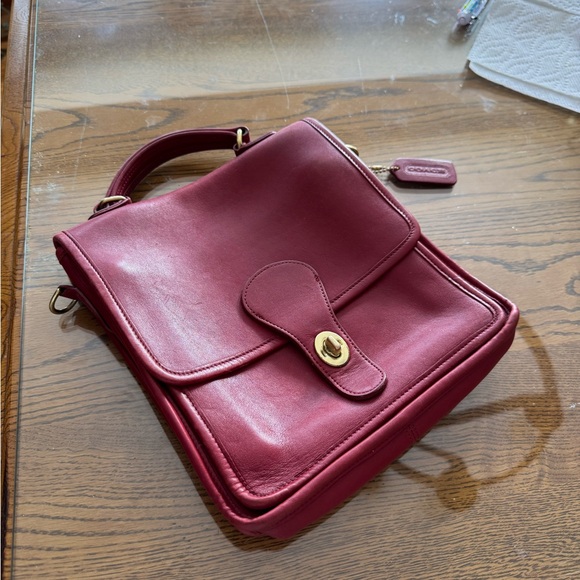 Coach Handbags - Red Coach Station Bag